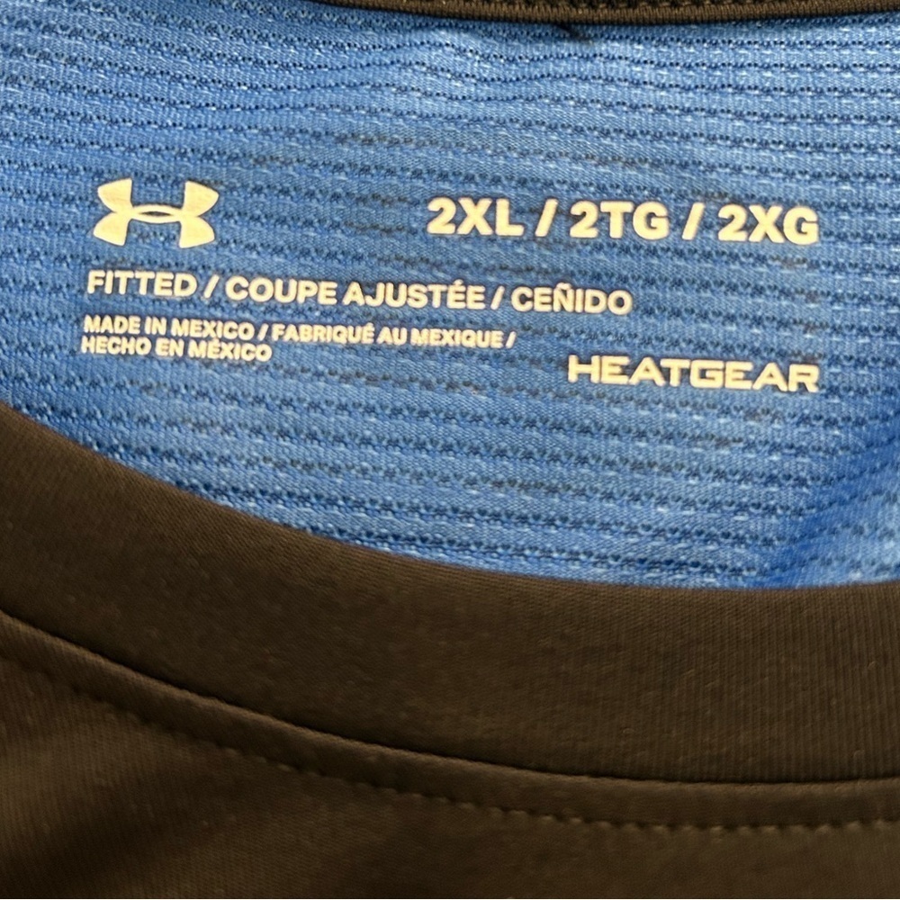 Under Armor Fitted‎ 2XL Heatgear Long Sleeve Blue / Black Tee - Picture 5 of 5